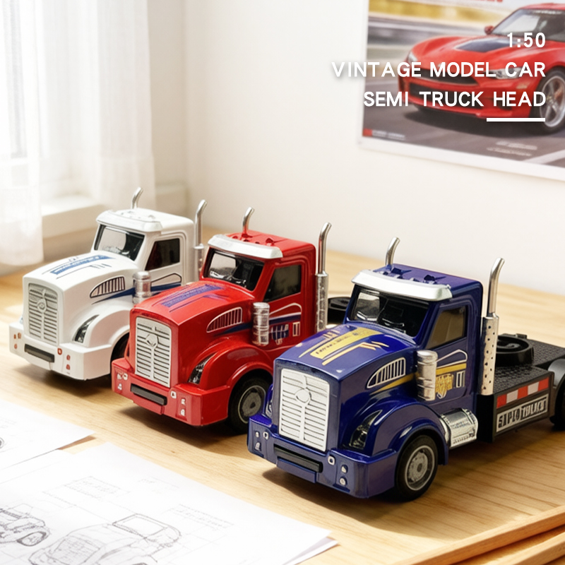 Vintage Collectible Trucks - 1/36 Vintage Retro Automodel, Semi-vrachtwagenkop, Heavy-Duty,