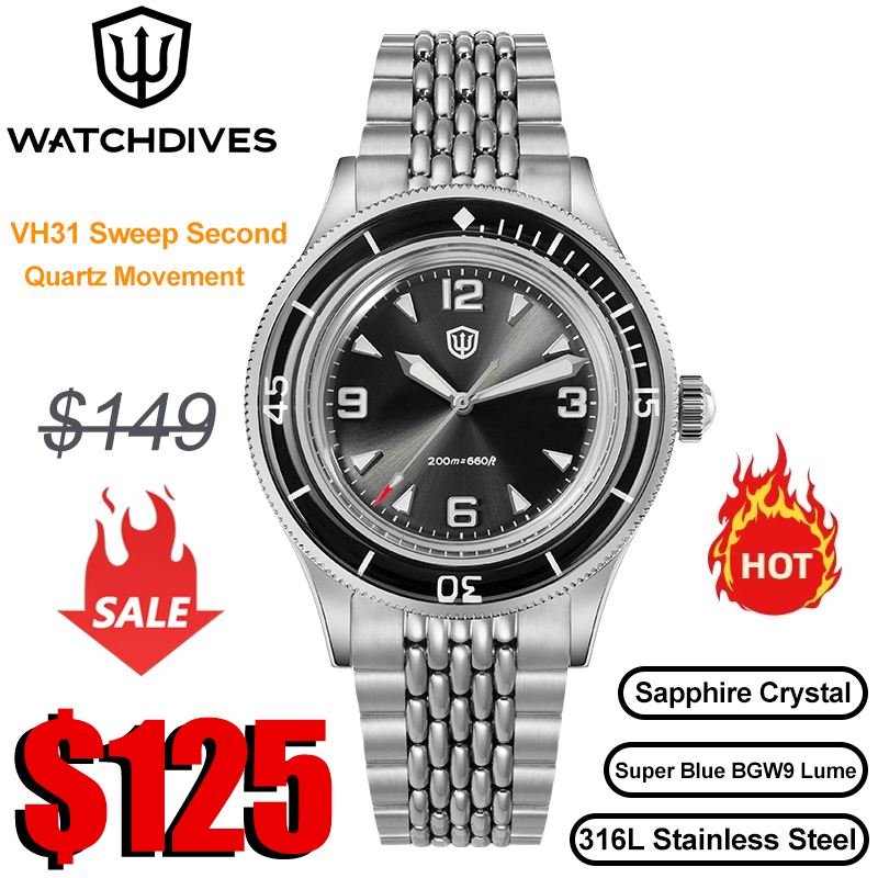 Vintage Watch Collecting - Watchdives WD50Q Horloges VH31 Quartz uurwerk