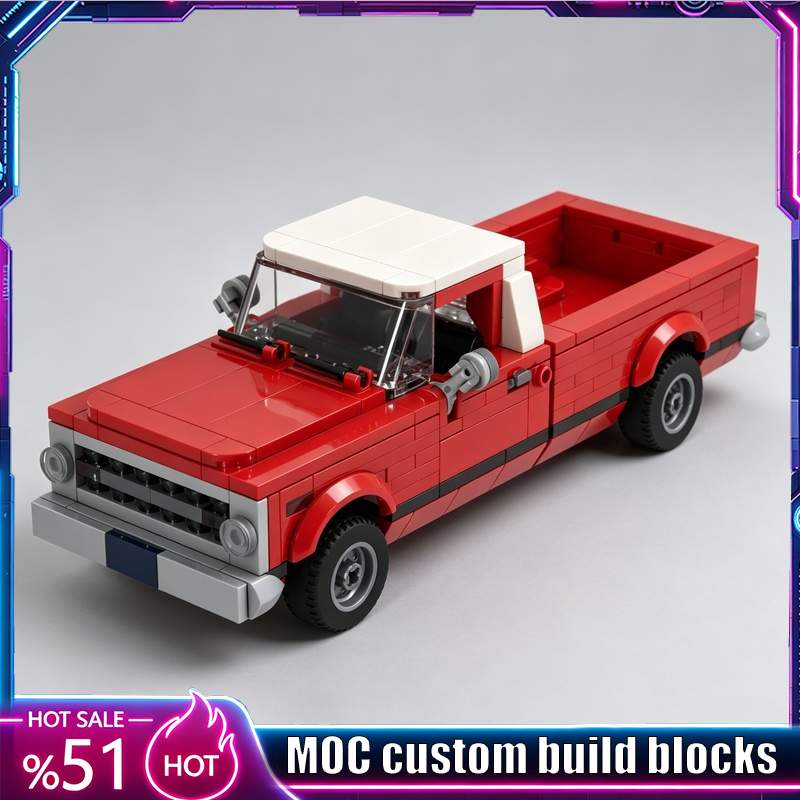 Vintage Collectible Trucks - 442-delige vintage pick-up truck MOC voertuigmodel,